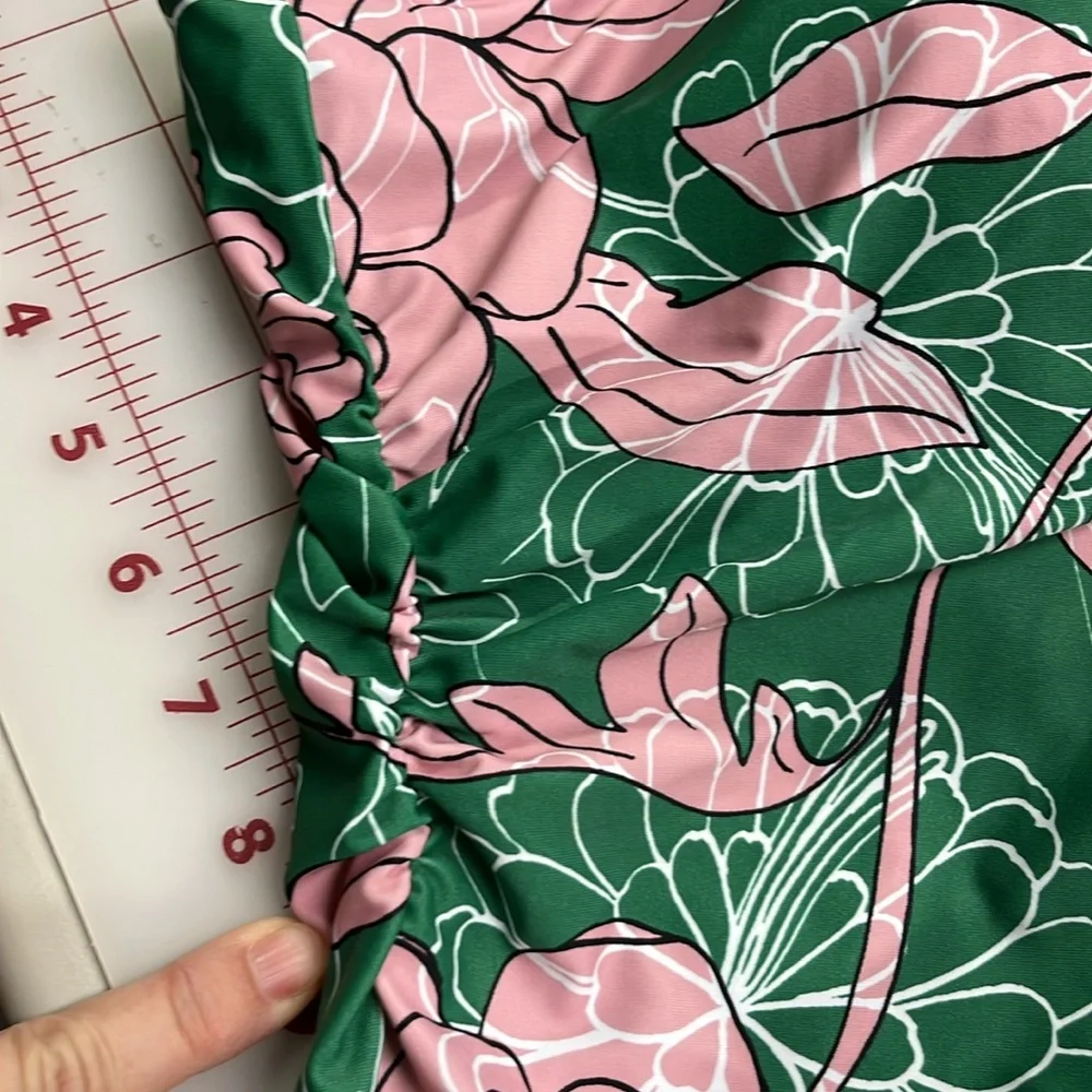 MILLY NWT Cabana Pink Nenuphar 1 Shoulder Water Lily One Piece Swimsuit Beach S - Picture 6 of 16